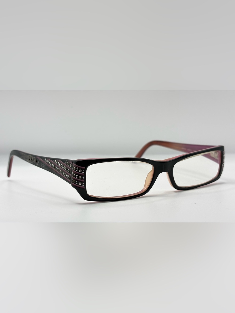 Prada UPRO7L Black Oval Sunglasses Frames Only Italy